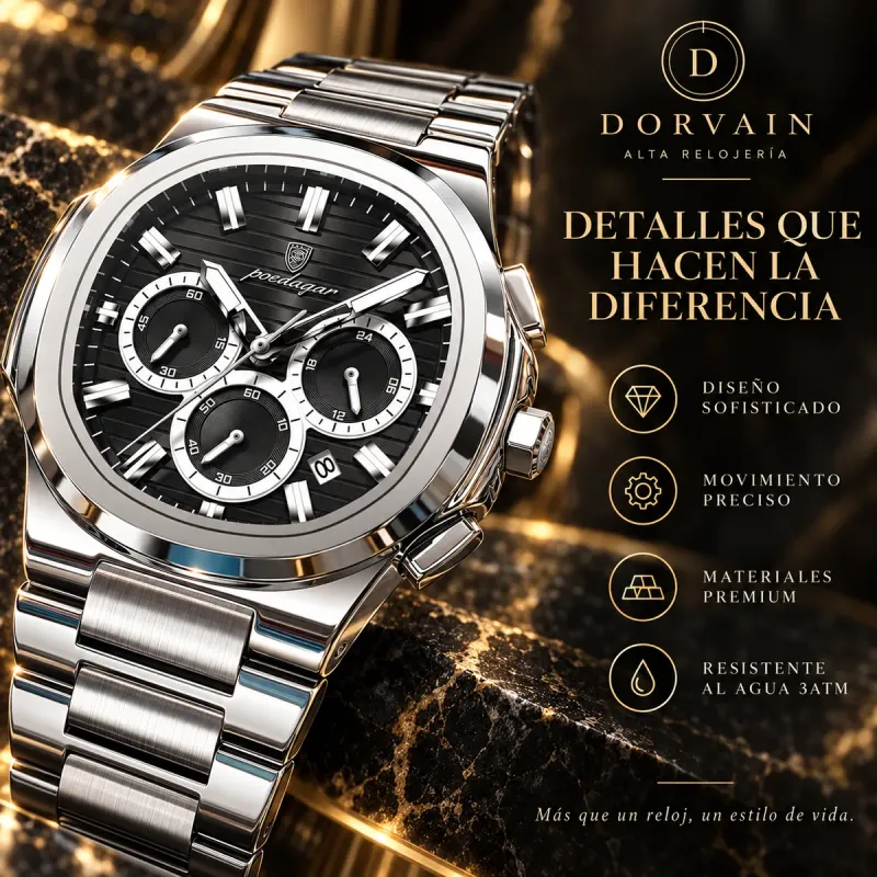 Dorvain Vértice Onyx · Negro — Detalles del dial
