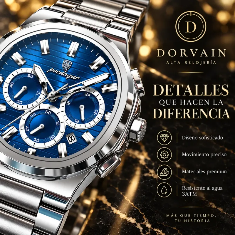 Dorvain Vértice Cobalt · Azul — Detalles del dial