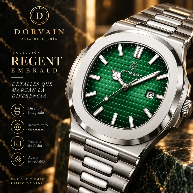 Dorvain Regent Emerald · Verde — Detalles del dial