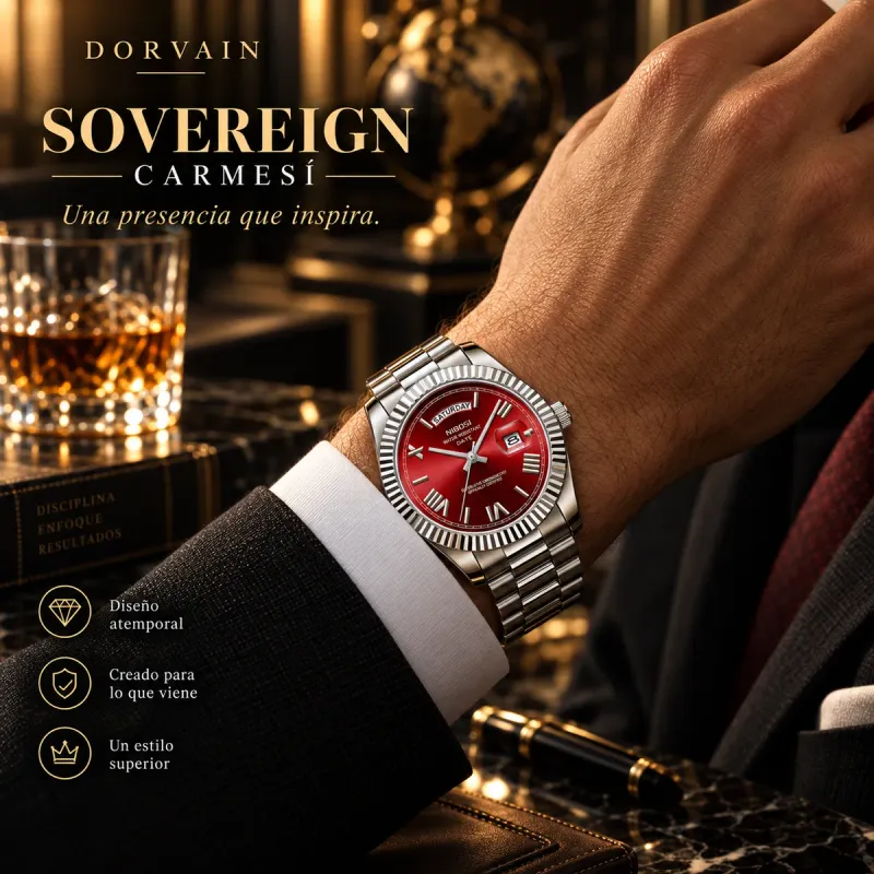 Dorvain Sovereign Carmesí · Rojo — En la muñeca
