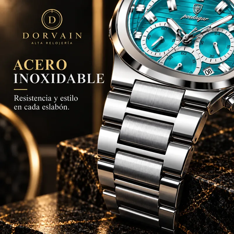 Dorvain Vértice Aqua · Turquesa — Acero inoxidable