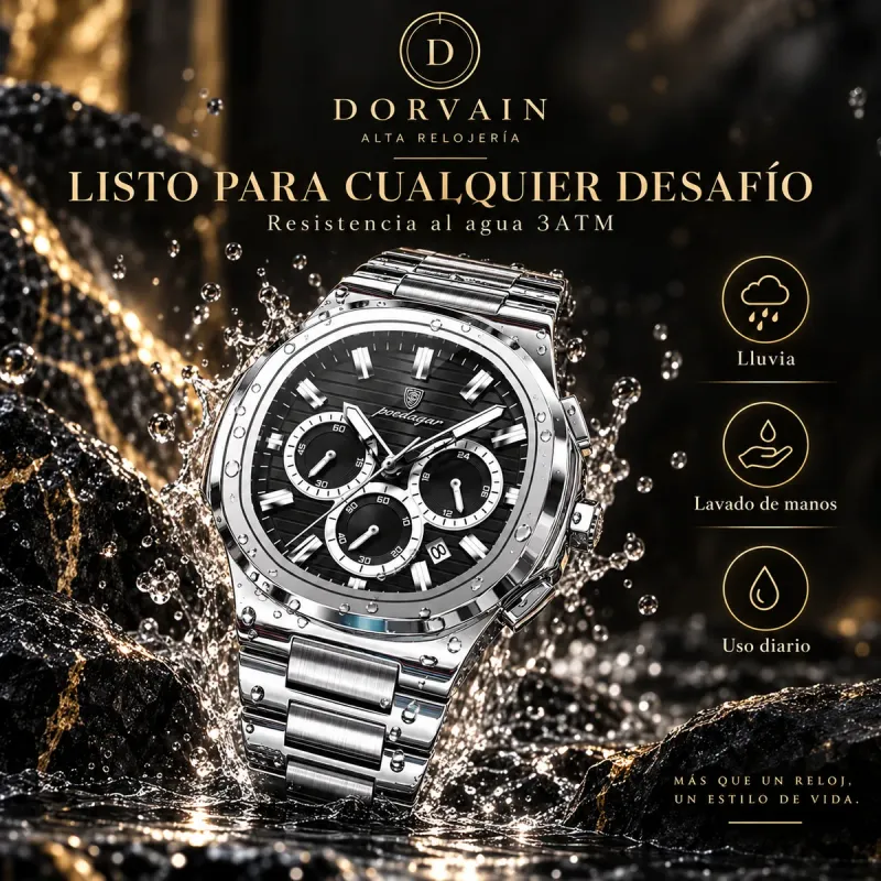Dorvain Vértice Onyx · Negro — Resistente al agua